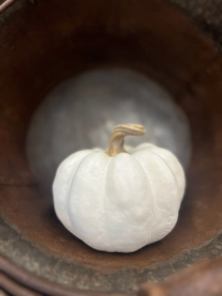 Resin White Pumpkin - 5.5" Round x 4.5" H - Allure Boutique WY