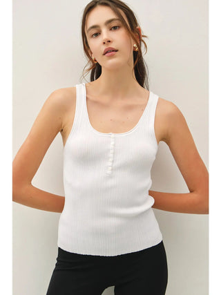 Ribbed Button Up Henley Tank - Allure Boutique WY