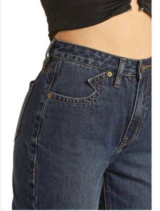 Rock & Roll Denim Yoke Detail High Rise Flare in Medium Wash - Allure Boutique WY