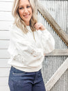 Rose Embroidery Sweatshirt - Allure Boutique WY