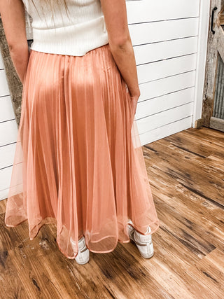 Rose Tulle Maxi Skirt with Satin Trim - Allure Boutique WY