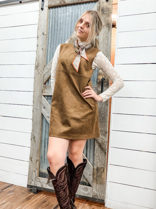 Round Neck Sleeveless Shift Dress - Allure Boutique WY