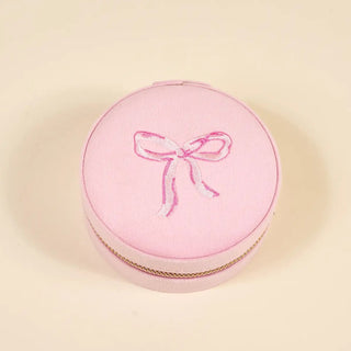 Round Velvet Bow Jewelry Case - Allure Boutique WY
