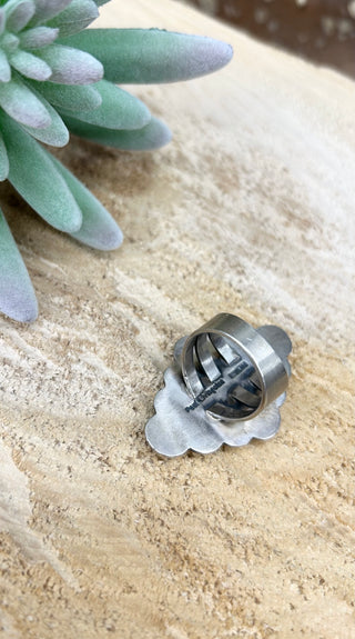 Pink Conch Diamond Shape Ring 8