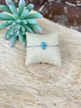 Turquoise Teardrop Stamped Cuff