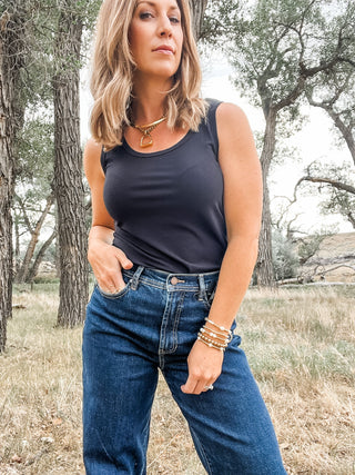 Scoop Neck Cami with Shirt Tail - Allure Boutique WY