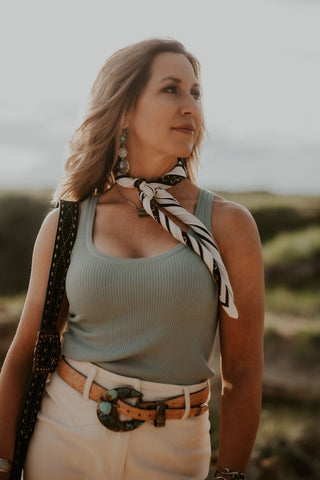 Seafoam Scoop Neck Knit Tank - Allure Boutique WY