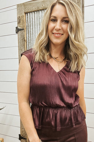 Short Sleeve Dolman Peplum Knit Top - Allure Boutique WY