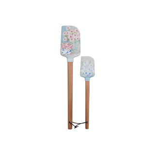 Silicone & Wood Spatula Set of 2 - Floral Pattern - Allure Boutique WY