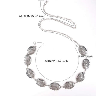 Silver Hollow Carved Concho Belt - Allure Boutique WY