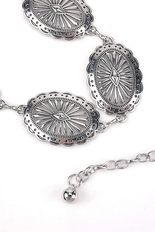 Silver Hollow Carved Concho Belt - Allure Boutique WY