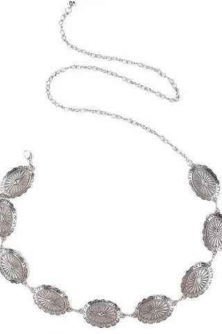 Silver Hollow Carved Concho Belt - Allure Boutique WY