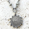 Silver Horse Coin Necklace with Silver Pearls - Allure Boutique WY