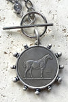 Silver Horse Coin Toggle Necklace - Stainless Steel - Allure Boutique WY