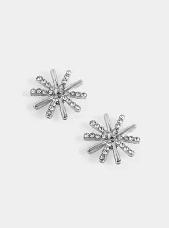 Silver Sunburst Stud Earrings - Allure Boutique WY