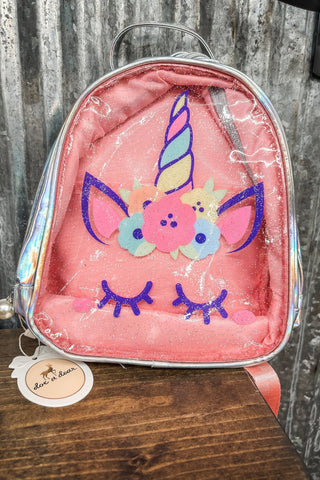 Silver Unicorn Clear Backpack - Allure Boutique WY