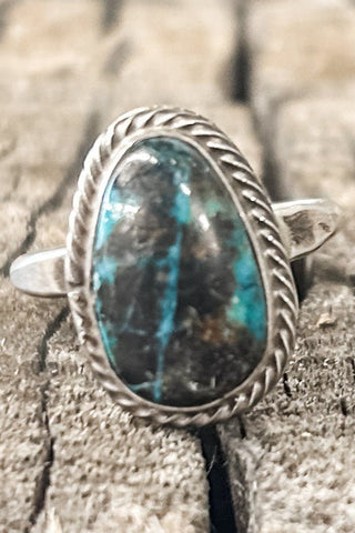 Single Stone Ring with Rope Detail - Allure Boutique WY