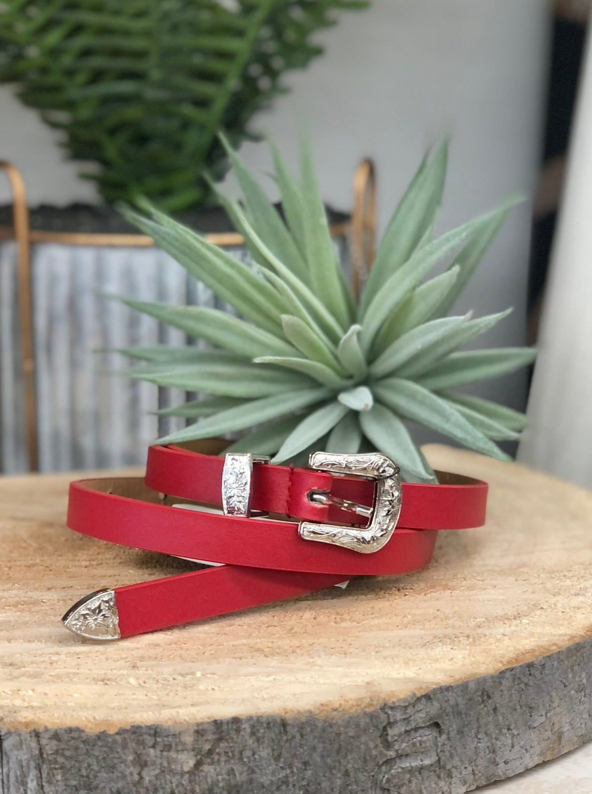 Skinny Western Buckle Belt - Allure Boutique WY