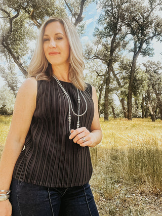 Sleeveless Knit Crew Neck Black - Allure Boutique WY