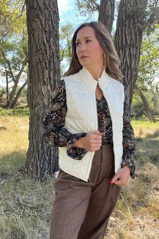 Sleeveless Reversible Zip Front Quilted Sweater Vest - Allure Boutique WY