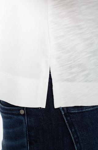 Sleeveless V - Neck Woven to Knit Top - Allure Boutique WY