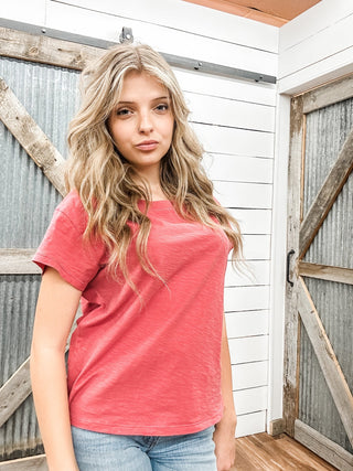 Slim Fit Slub Crewneck Baby Tee - Allure Boutique WY