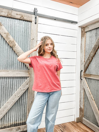 Slim Fit Slub Crewneck Baby Tee - Allure Boutique WY