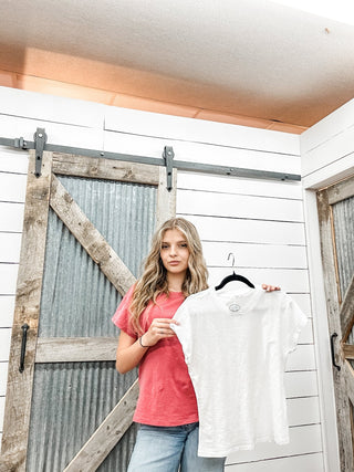 Slim Fit Slub Crewneck Baby Tee - Allure Boutique WY