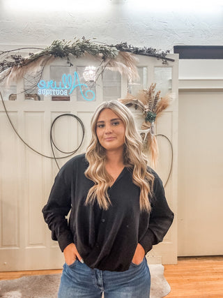 Slouchy Button Down Blouse - Allure Boutique WY