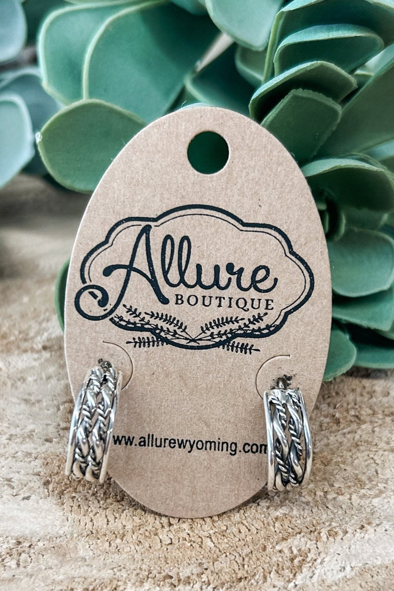 Small Silver Twisted Hoop Earrings - Allure Boutique WY