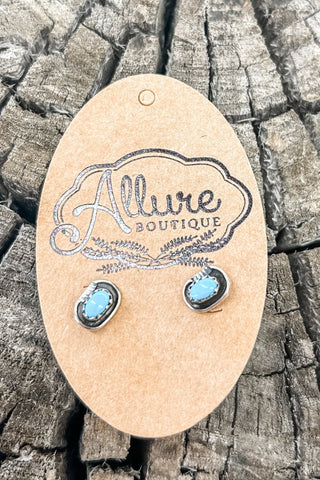 Small Turquoise Oval Stud Earrings - Allure Boutique WY