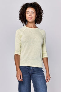 Sonoma 3/4 Length Tee Pale Yellow Lime - Allure Boutique WY