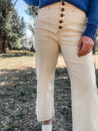 Sophia Curvy Button Fly Wide Crop Jean - Allure Boutique WY