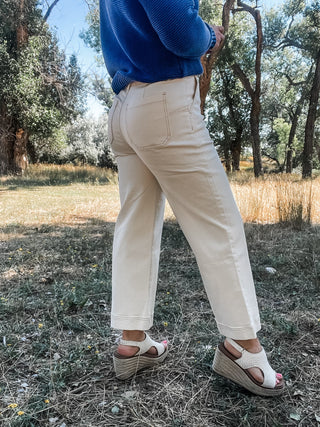 Sophia Curvy Button Fly Wide Crop Jean - Allure Boutique WY
