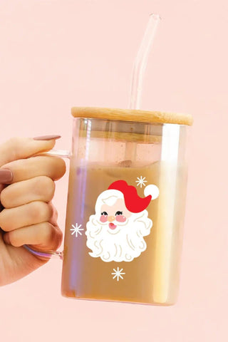 Square Glass Cup - Santa - Allure Boutique WY