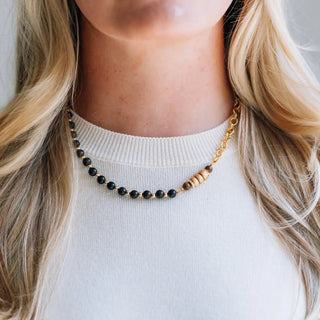 Squirrel Gold + Wood Bead Necklace - Allure Boutique WY