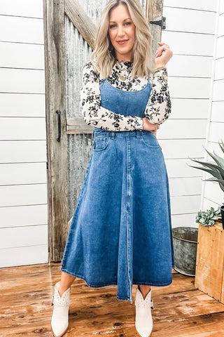 Strappy Back Denim Dress - Allure Boutique WY