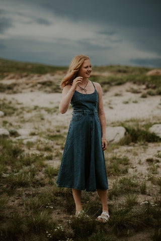 Strappy Back Denim Dress - Allure Boutique WY
