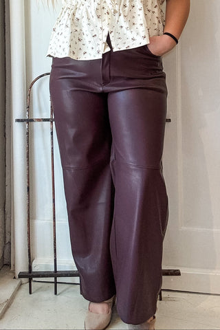 Stretch Faux Leather Wide Leg Pants - Allure Boutique WY