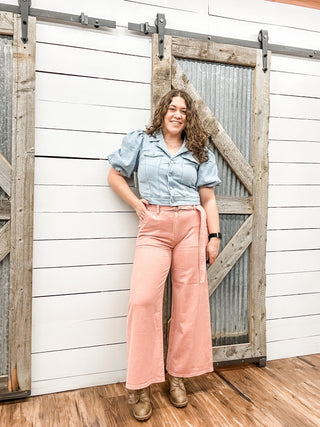 Stride Wide Leg with Self Belt - Allure Boutique WY