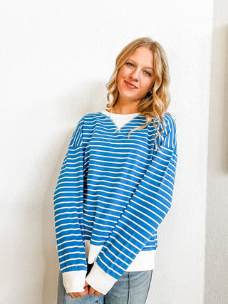 Striped Banded Long Sleeve Top - Allure Boutique WY