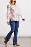 Striped Button Down Shirt with Back Pleats - Allure Boutique WY