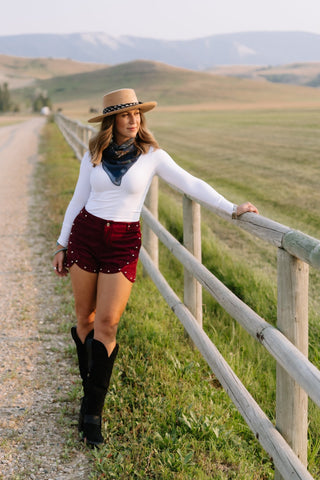 Studded Faux Suede Shorts - Allure Boutique WY