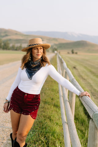 Studded Faux Suede Shorts - Allure Boutique WY