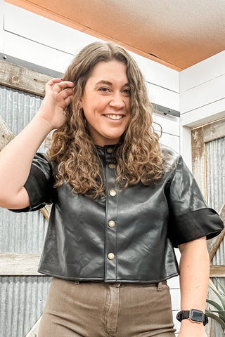 Suede Trim Short Sleeve Jacket - Allure Boutique WY