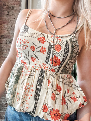 Summer Floral Print Bubble Tank - Allure Boutique WY