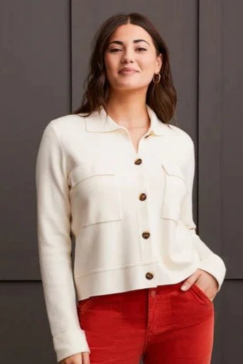 Sweater Cardigan with Collar & Pockets - Allure Boutique WY