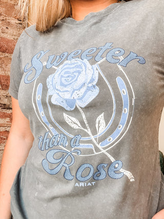 Sweet Rose Boyfriend Graphic Tee - Allure Boutique WY