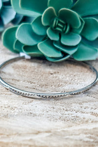 Swoop Etched Silver Bangle - Allure Boutique WY