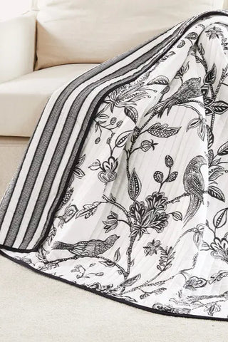 Tanzie Black Quilted Throw Blanket - Allure Boutique WY